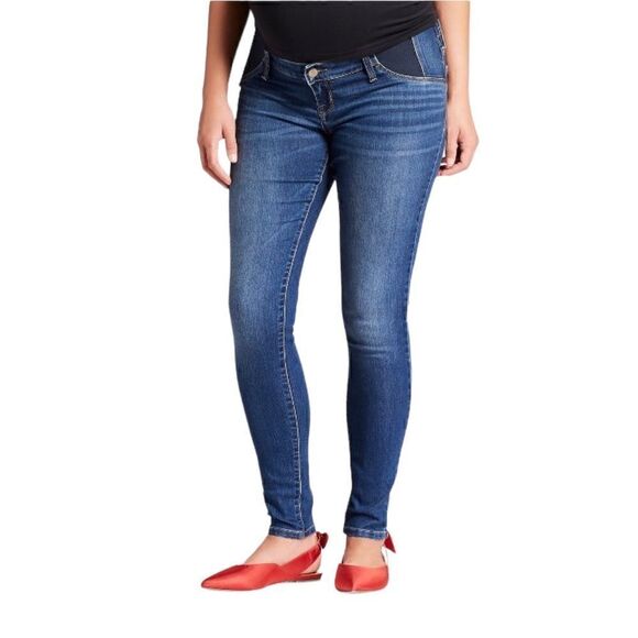 ISABEL Maternity Under Belly Jeggings Blue Denim Size 4 - Picture 1 of 8